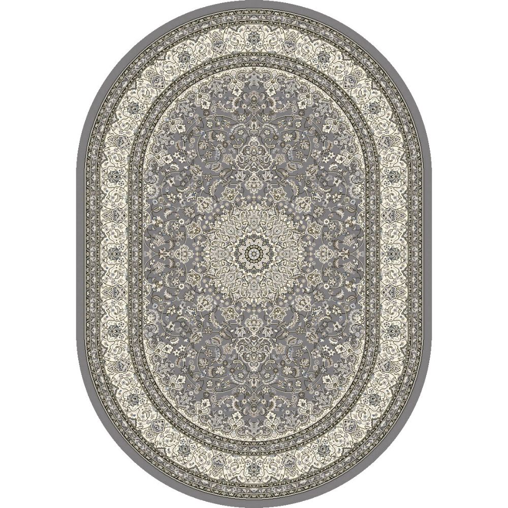 Dynamic Rugs 57119-5666 Ancient Garden 5.3 Ft. X 7.7 Ft. Oval Rug in Grey/Cream